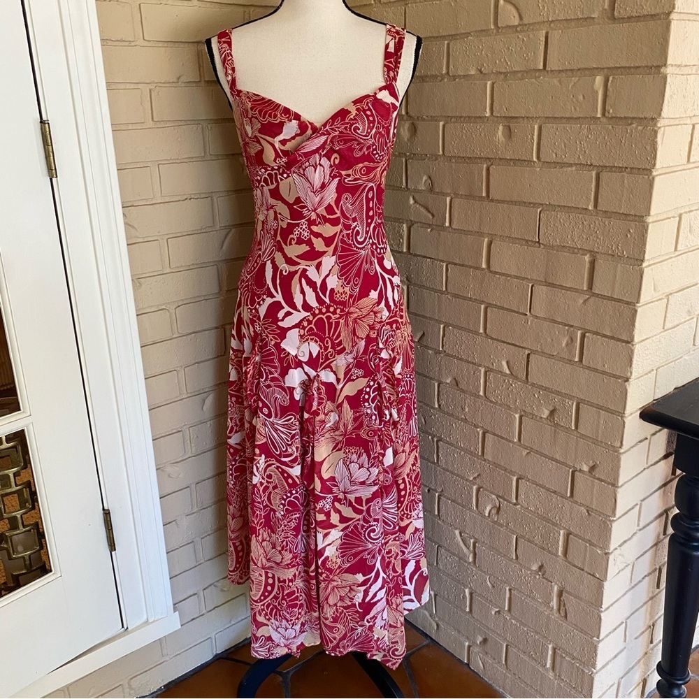 Vintage 00s y2k fairycore fairy Drop Waist Dress Floral Ruffles Size 14